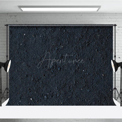 Aperturee - Aperturee Dark Asphalt Abstract Textured Photography Backdrop Black Grunge Gravel Surface for Moody Product Flat Lays