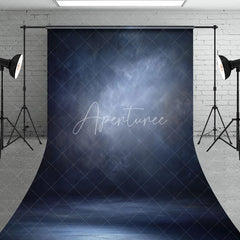 Aperturee - Aperturee Dark Blue Grey Textured Sweep Backdrop for Professional Studio Photography Moody Artistic Portrait