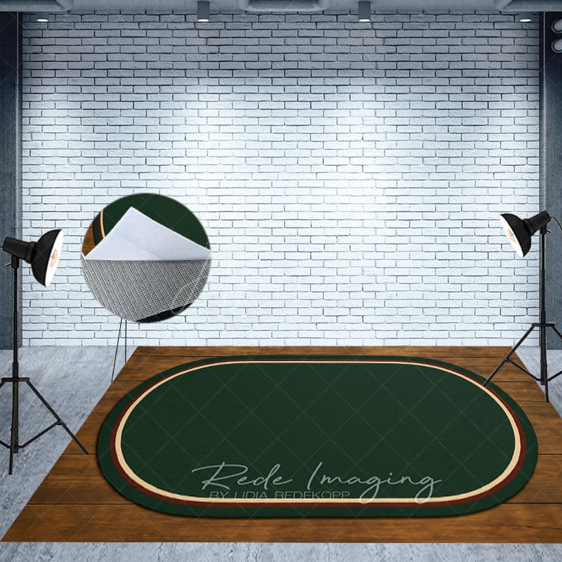 Aperturee - Aperturee Dark Green Carpet Fabric Floor Backdrop For Photo