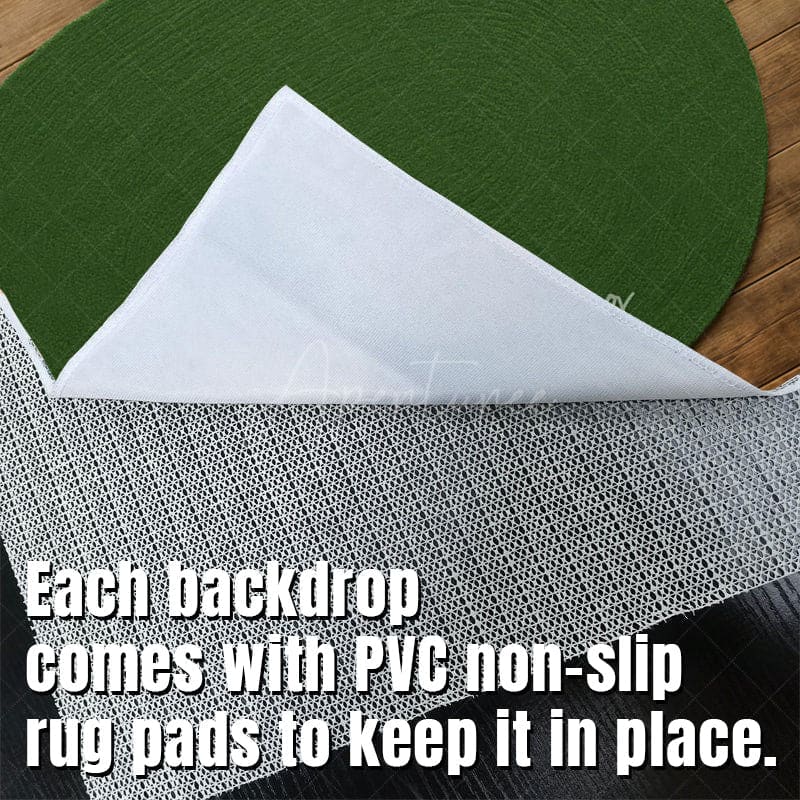 Aperturee - Aperturee Dark Green Oval Rug Fabric Floor Backdrop For Photo