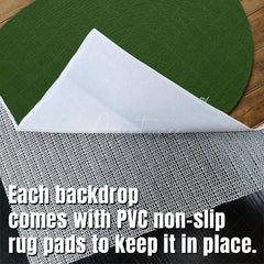 Aperturee - Aperturee Dark Green Oval Rug Fabric Floor Backdrop For Photo