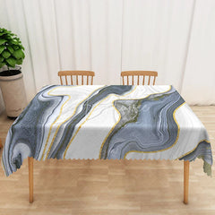 Aperturee - Aperturee Dark Grey Glitter Rectangle Tablecloth with Gradient Effect for Modern and Glamorous Party Decor