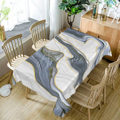 Aperturee - Aperturee Dark Grey Glitter Rectangle Tablecloth with Gradient Effect for Modern and Glamorous Party Decor