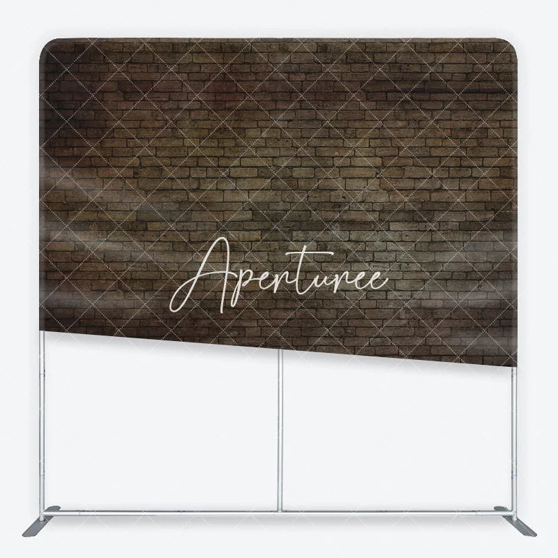 Aperturee - Aperturee Dark Rustic Brick Wall Square Double-Sided Backdrop Vintage Aged Texture for Photography and Studio Props