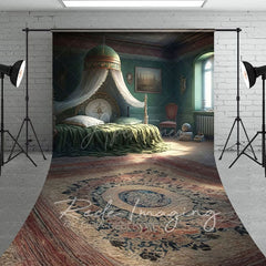 Aperturee - Aperturee Dark Vintage Princess Bedroom Sweep Photo Backdrop