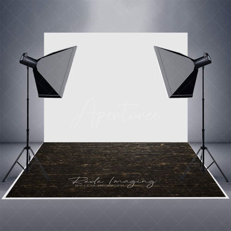 Aperturee - Aperturee Dark Wood Black Retro Rubber Floor Mat For Photo