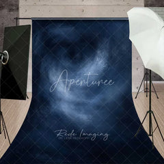 Aperturee - Aperturee Deep Blue Swirling Abstract Backdrop Dark Moody Painted Canvas Professional Fine Art Photography Background