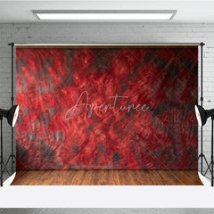 Aperturee - Aperturee Deep Red and Dark Grey Abstract Textured Photography Backdrop Artistic Studio Portrait Background for Fine Art