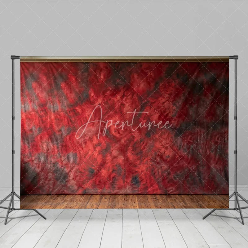 Aperturee - Aperturee Deep Red and Dark Grey Abstract Textured Photography Backdrop Artistic Studio Portrait Background for Fine Art