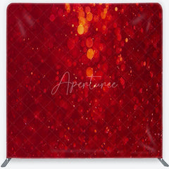 Aperturee - Aperturee Deep Red and Orange Bokeh Tension Fabric Backdrop Vibrant Light Sparkle Photography Background