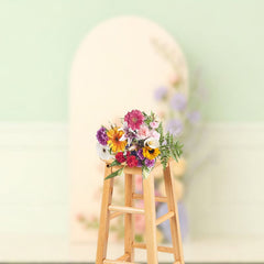Aperturee - Aperturee Delicate Floral Boho Green Wall Wedding Backdrop