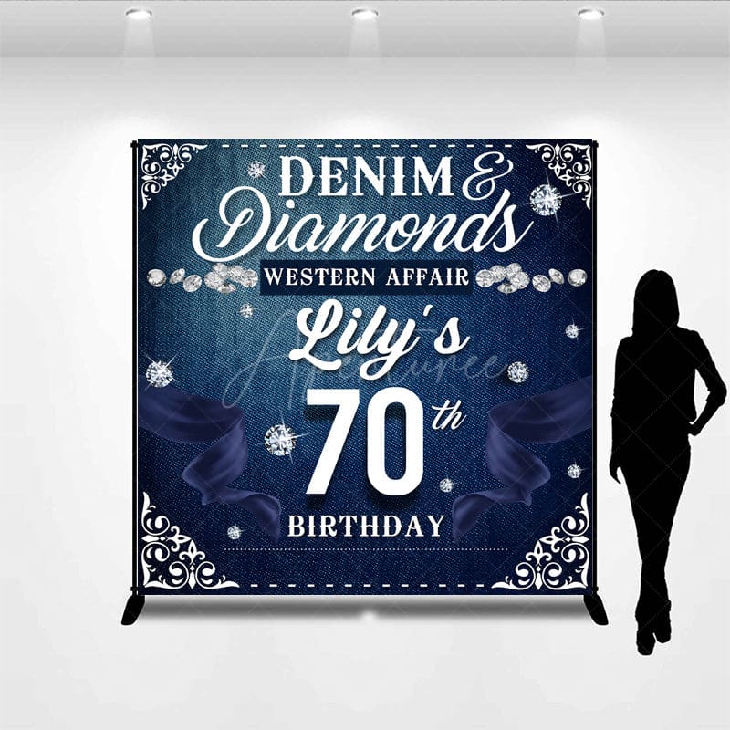 Aperturee - Aperturee Denim And Diamonds Western Custom Birthday Backdrop