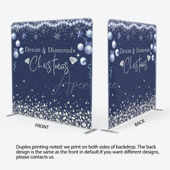 Aperturee - Aperturee Denim Diamonds Glitter Square Arch Fabric Backdrop