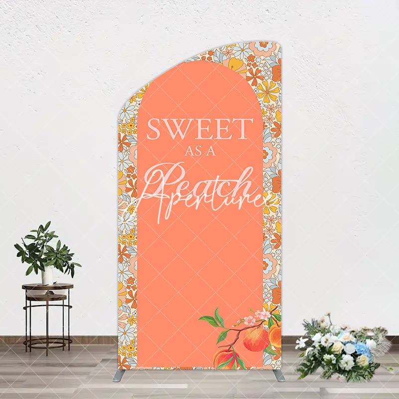 Aperturee - Aperturee Dense Daisy Floral Sweet As A Peach Arch Backdrop