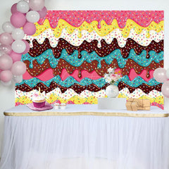 Aperturee - Aperturee Dessert Donut Frosting Sweet Happy Birthday Backdrop