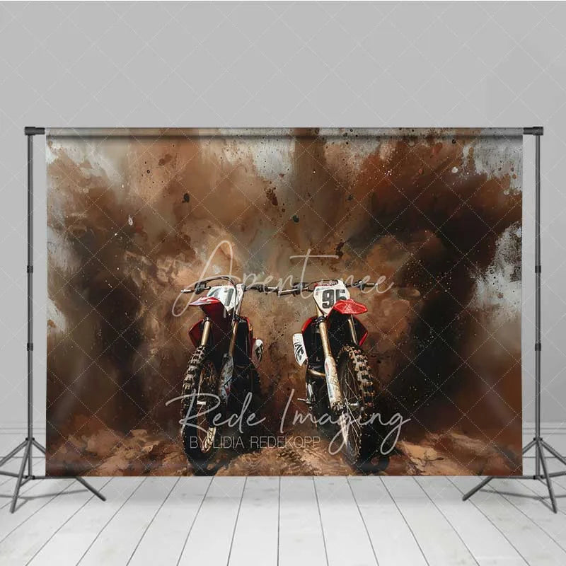 Aperturee - Aperturee Dirt Bike Motocross Racing Photography Backdrop Mud Splash Off Road Motorcycle Art Background