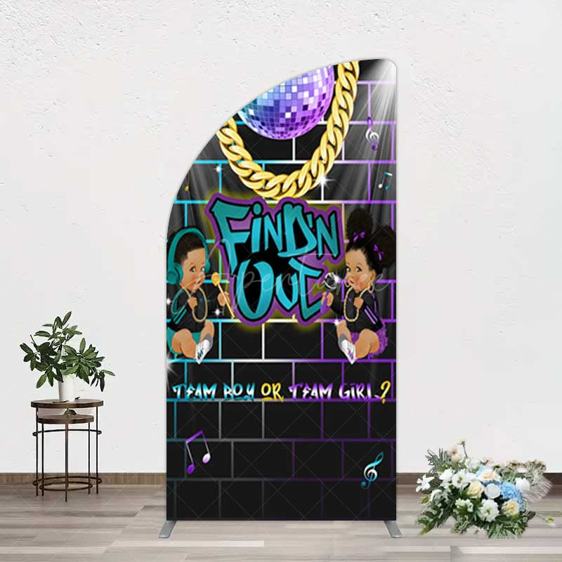 Aperturee Aperturee Disco Sparkle Findn Out Gender Reveal Half Moon Arch Backdrop