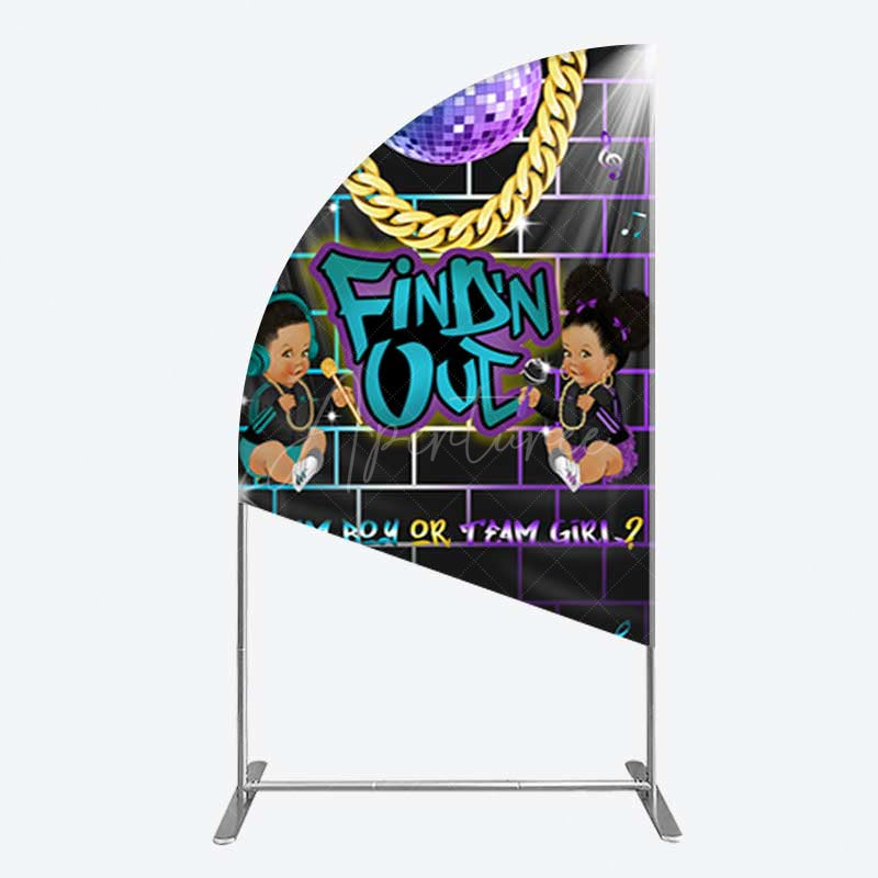 Aperturee Aperturee Disco Sparkle Findn Out Gender Reveal Half Moon Arch Backdrop
