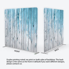 Aperturee - Aperturee Distressed Blue and White Wood Plank Square Double-Sided Backdrop Rustic Shabby Chic Photography Studio Decor