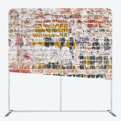 Aperturee - Aperturee Distressed Painted Brick Double-Sided Tension Fabric Backdrop for Industrial Themed Party Urban Photo Booth