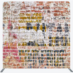 Aperturee - Aperturee Distressed Painted Brick Double-Sided Tension Fabric Backdrop for Industrial Themed Party Urban Photo Booth