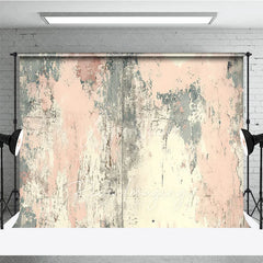 Aperturee - Aperturee Distressed Pink and Grey Retro Wall Backdrop Abstract Peeling Paint Photography Background