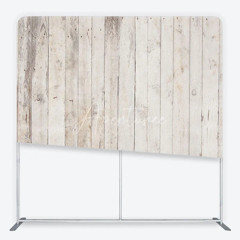 Aperturee - Aperturee Distressed Whitewashed Wood Plank Square Double-Sided Backdrop Rustic Farmhouse Style Photography Background