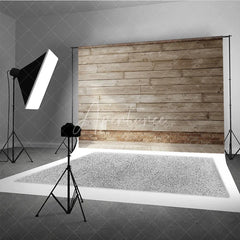 Aperturee - Aperturee Distressed Wood Planks and Rustic Brick Wall Photography Backdrop Vintage Wooden Floor for Studio Shoots