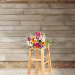 Aperturee - Aperturee Distressed Wood Planks and Rustic Brick Wall Photography Backdrop Vintage Wooden Floor for Studio Shoots