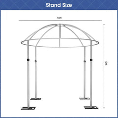 Lofaris Dome Canopy 10x10ft Pipe and Drape Stand Elegant Wedding Arch Frame Decorative Backdrop for Ceremony Party