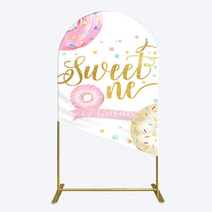 Aperturee - Aperturee Donuts Candyland Sweet One Birthday Arch Backdrop