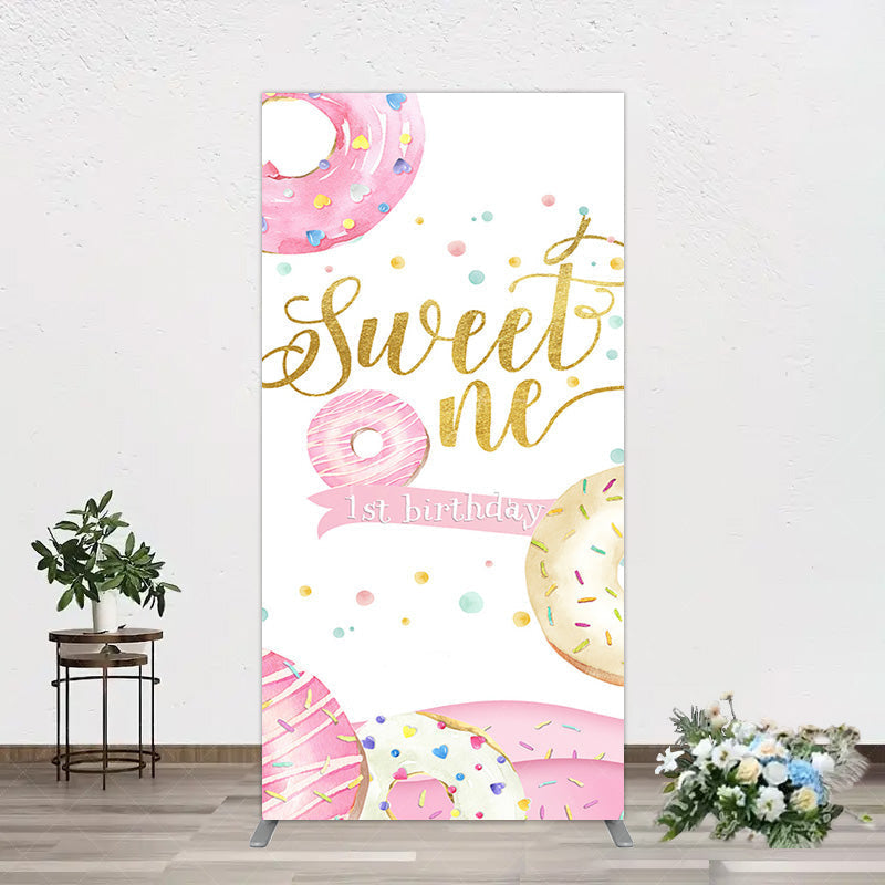 Aperturee - Aperturee Donuts Candyland Sweet One Birthday Rectangle Backdrop