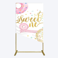 Aperturee - Aperturee Donuts Candyland Sweet One Birthday Rectangle Backdrop