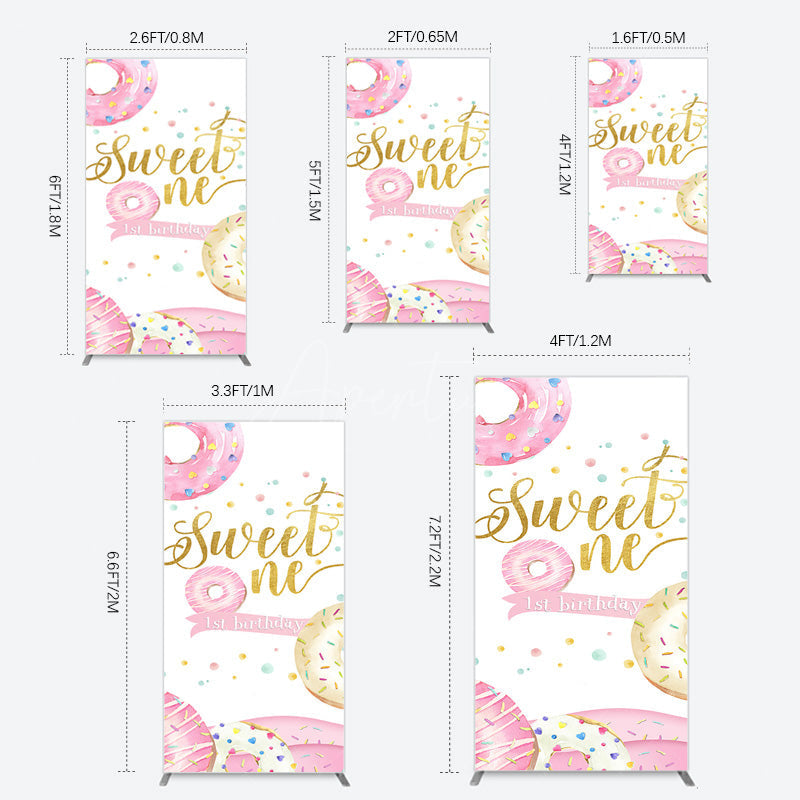 Aperturee - Aperturee Donuts Candyland Sweet One Birthday Rectangle Backdrop