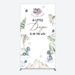 Aperturee - Aperturee Dragon On The Way Baby Shower Rectangle Backdrop
