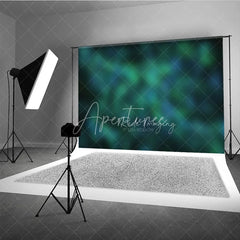 Aperturee - Aperturee Dreamy Abstract Green and Blue Bokeh Photography Backdrop Ethereal Forest Theme for Photo Studio Portraits