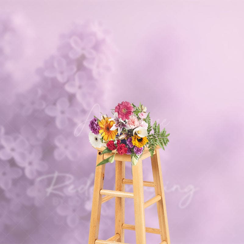 Aperturee - Aperturee Dreamy Floral Light Violet Lovely Photo Backdrop