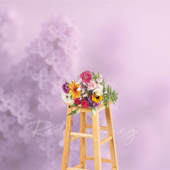 Aperturee - Aperturee Dreamy Floral Light Violet Lovely Photo Backdrop