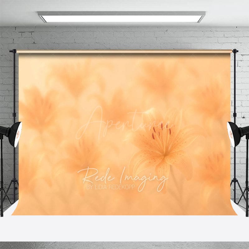 Aperturee - Aperturee Dreamy Floral Yellow Lily Vibe Photography Backdrop