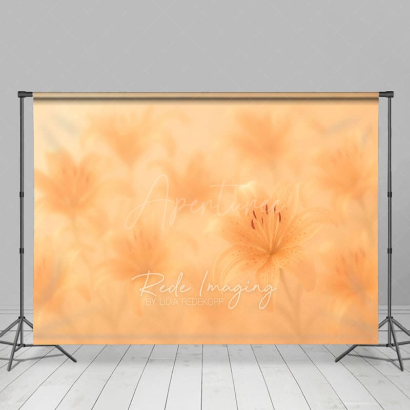Aperturee - Aperturee Dreamy Floral Yellow Lily Vibe Photography Backdrop