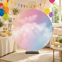 Aperturee - Aperturee Dreamy Pastel Cloud Gradient Round Backdrop Ethereal Pink Purple Blue Sky Photography Background