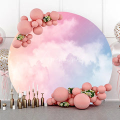 Aperturee - Aperturee Dreamy Pastel Cloud Gradient Round Backdrop Ethereal Pink Purple Blue Sky Photography Background