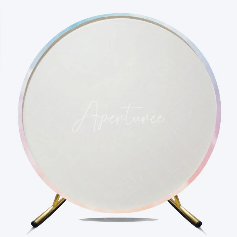 Aperturee - Aperturee Dreamy Pastel Gradient Sky Round Backdrop with Ethereal Clouds Blue Pink and Orange Hues for Photo Shoots