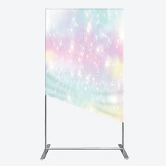 Aperturee - Aperturee Dreamy Pastel Rainbow Glitter Sparkle Rectangle Arch Backdrop Magical Birthday Party Decoration