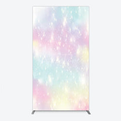 Aperturee - Aperturee Dreamy Pastel Rainbow Glitter Sparkle Rectangle Arch Backdrop Magical Birthday Party Decoration