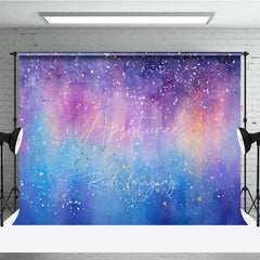Aperturee - Aperturee Dreamy Purple Pink Blue Abstract Watercolor Photography Backdrop Colorful Splatter Art for Studio Portrait