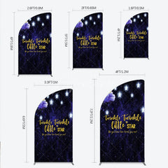Aperturee - Aperturee Dreamy Starry Night Half Moon Arch Backdrop with Twinkle Little Star Quote for Baby Shower Party