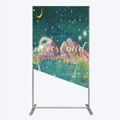 Aperturee - Aperturee Dreamy Starry Night Rectangle Arch Backdrop with Rainbow and Mermaid Tails Magical Fantasy Island Party Decor