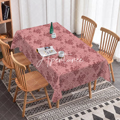 Aperturee - Aperturee Dusty Pink Floral Pattern Rectangle Tablecloth