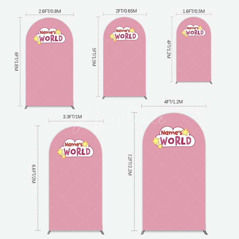 Aperturee Aperturee Dusty Rose Girls World Birthday Arch Backdrop